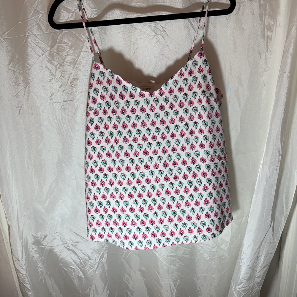J. Crew Pink and Blue Floral Camisole